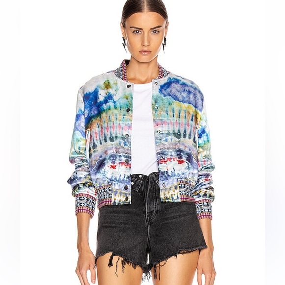 AMIRI Tie Dye Colorful Women's Bomber Jacket size 48 L - Picture 1 of 5